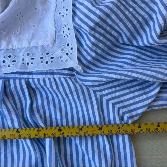 Vintage Saybury Blue Striped Nightgown Women's Size Large - Picture 6 of 8